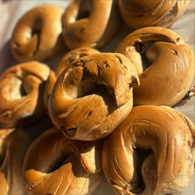 A selection of golden beigels
